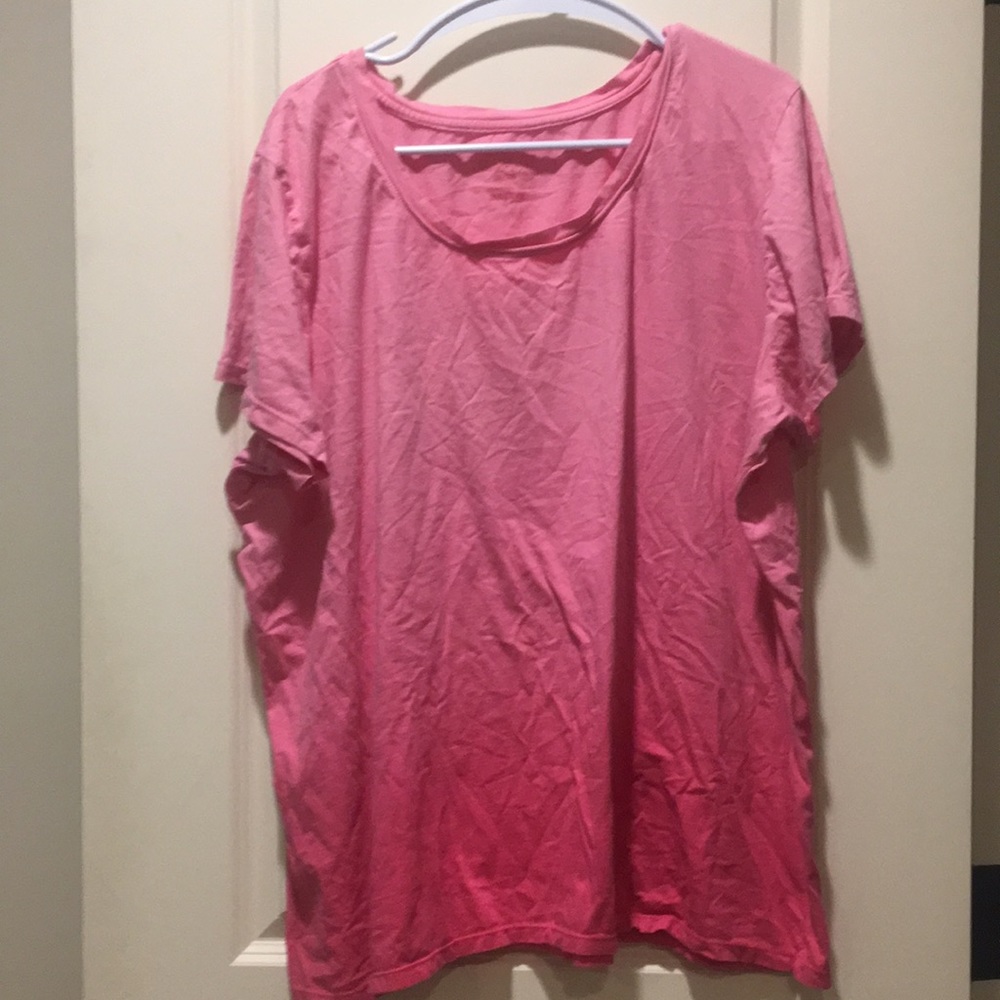 Avenue womens ombre design T-Shirt short sleeves 100% cotton size 26/28 pink